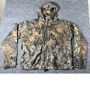 Underbrush Reversible 3D Leafy Ghillie Camo Hunting Jacket Hooded Full Zip